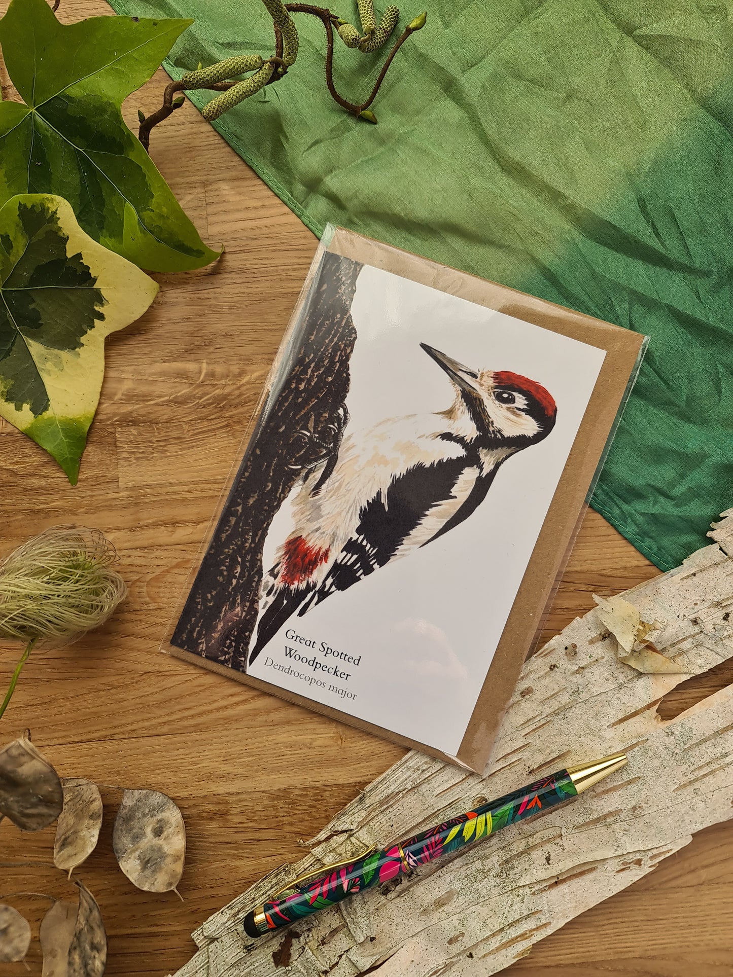 Great Spotted Woodpecker - Greetings Card