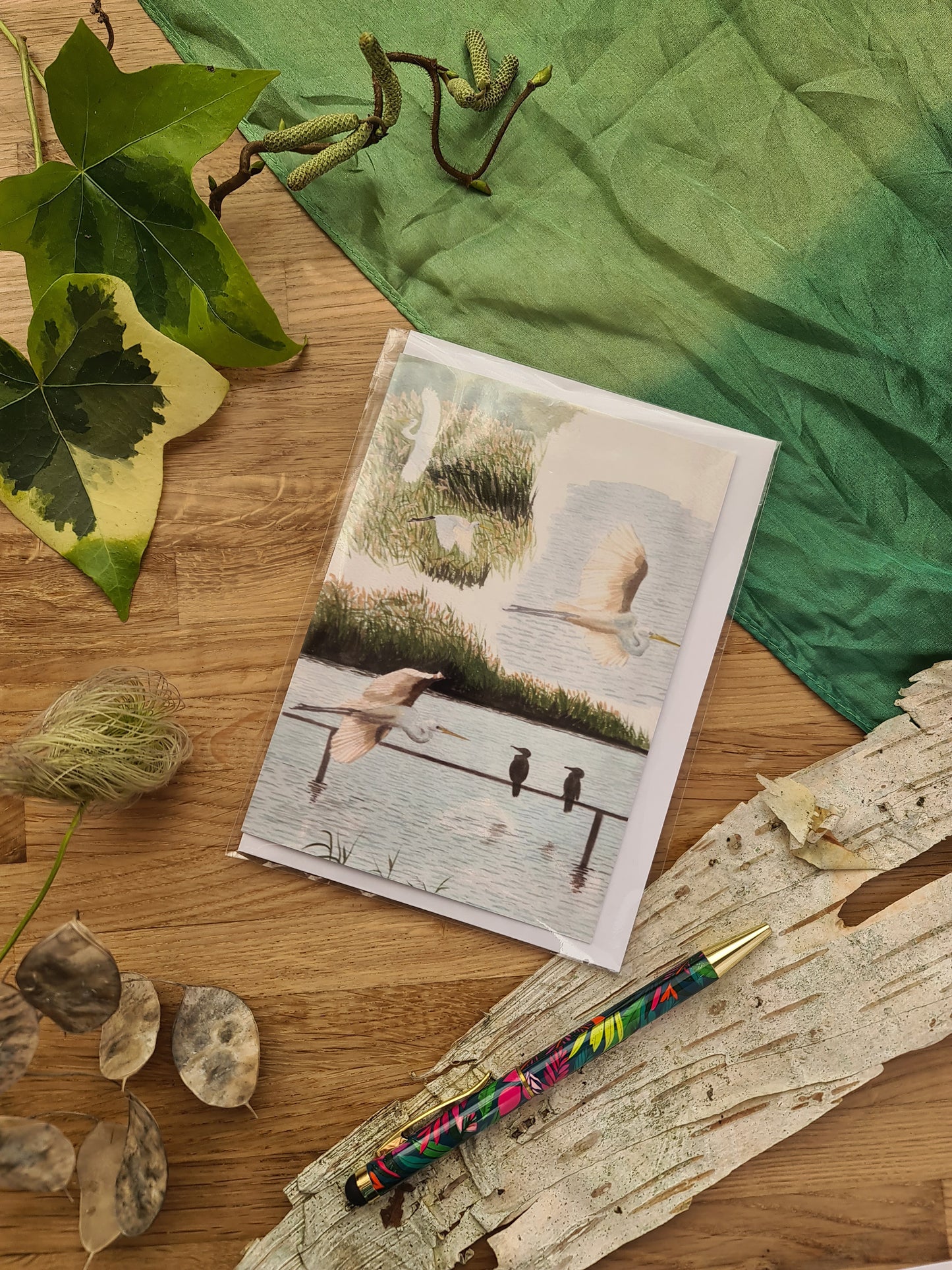 Egret Sketches - Greetings Card