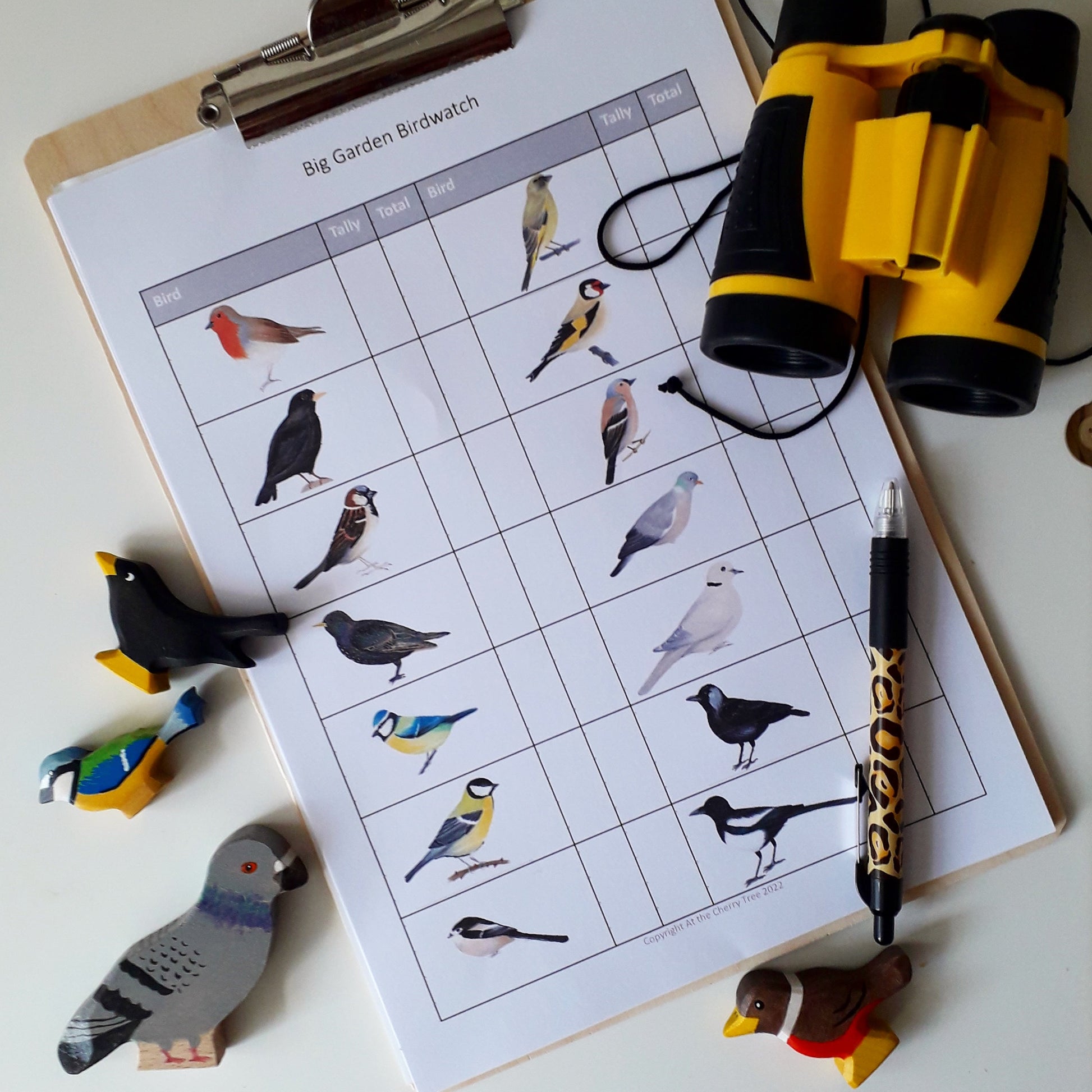 Big Garden Birdwatch sheet - At the Cherry Tree