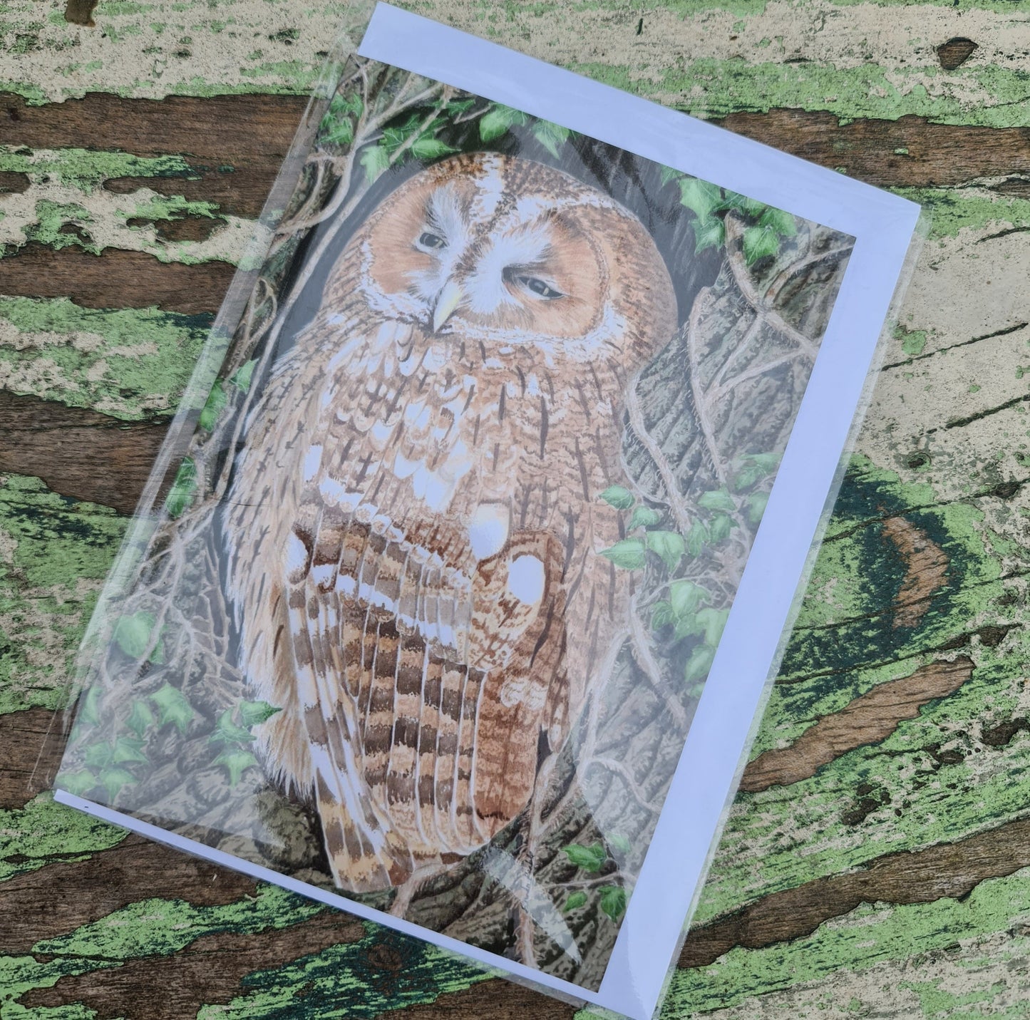 Sheltering - Greetings Card - At the Cherry Tree