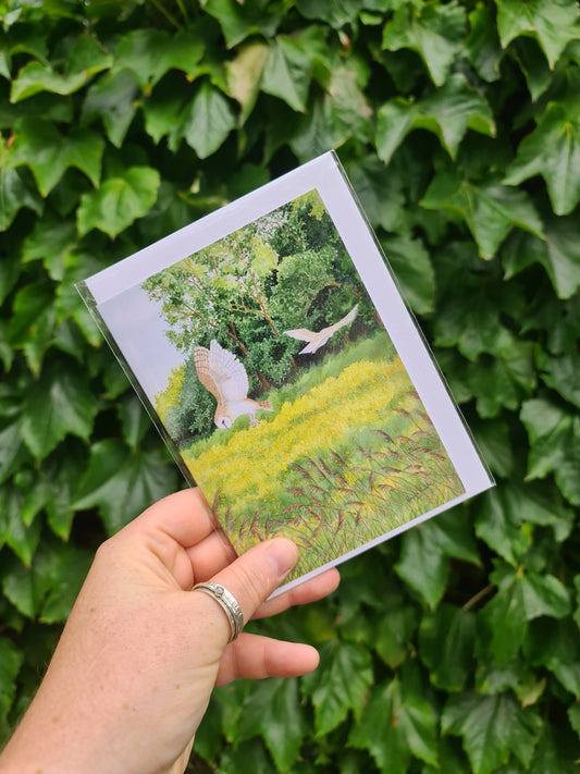 Quartering the Meadow - Greetings Card