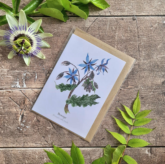 Borage - Greetings Card