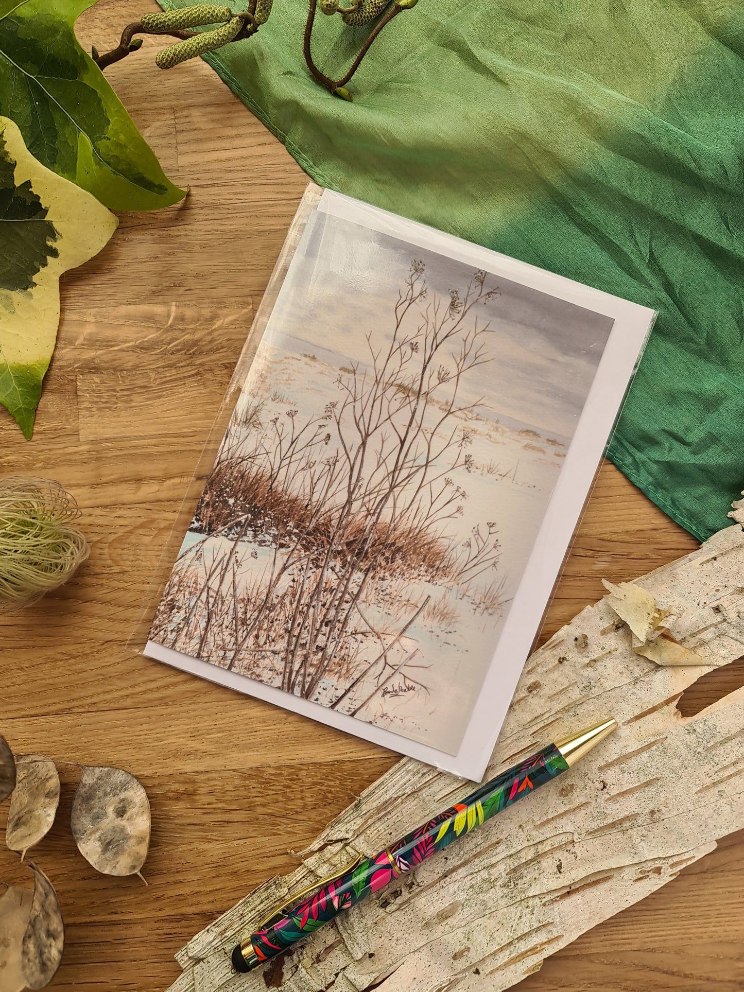 Seedheads in the Snow - Greetings Card