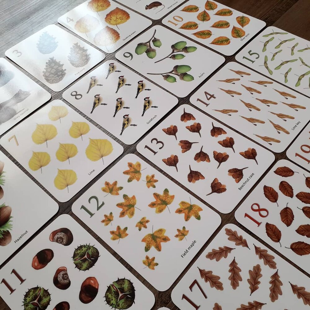 Autumn Counting Cards - Printed - At the Cherry Tree