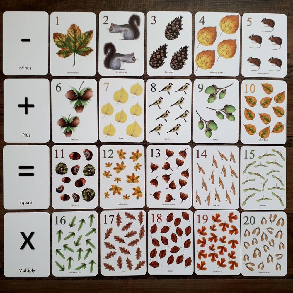 Autumn Counting Cards - Printed - At the Cherry Tree