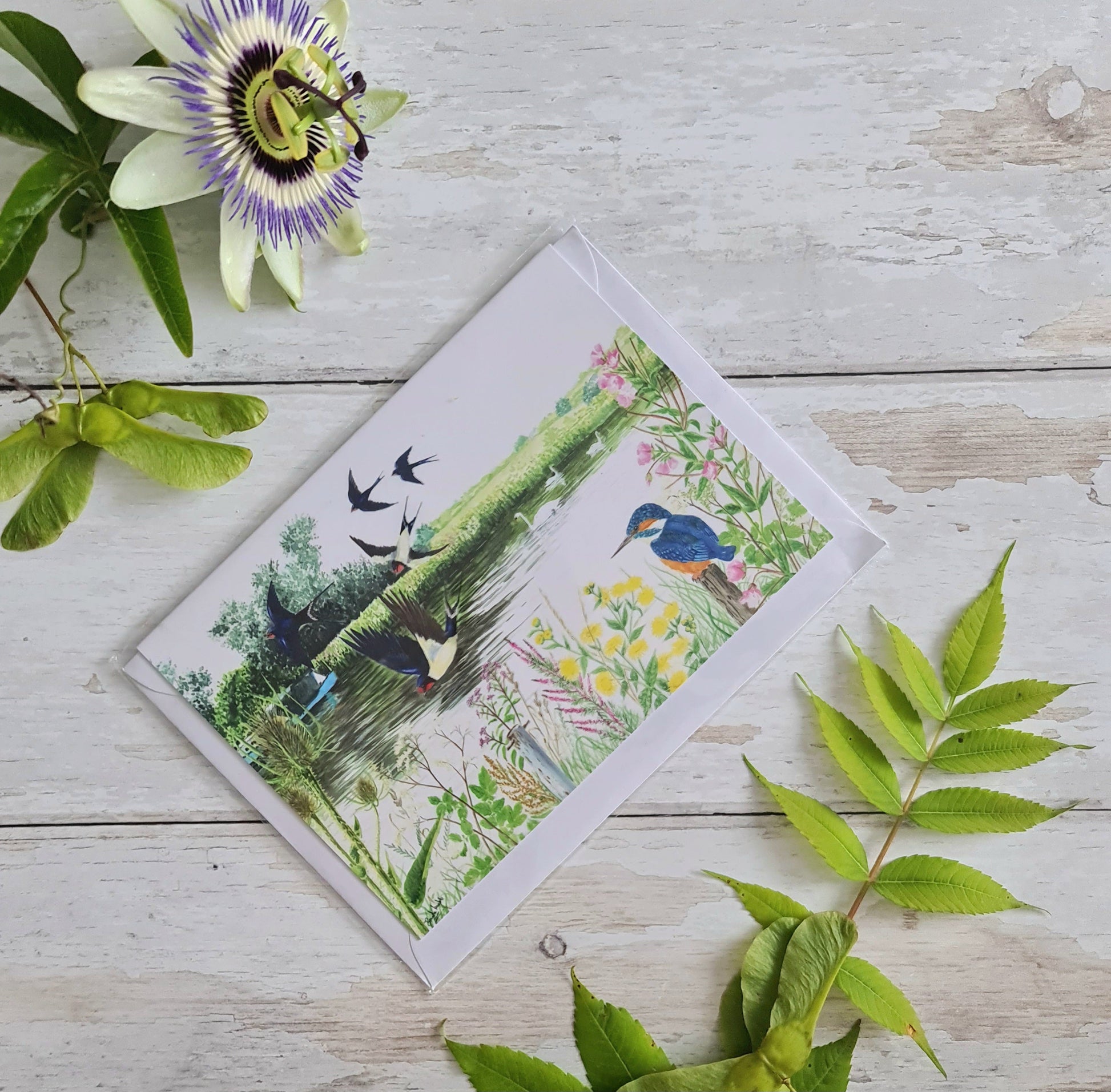 Beccles Riverbank - Greetings Card - At the Cherry Tree