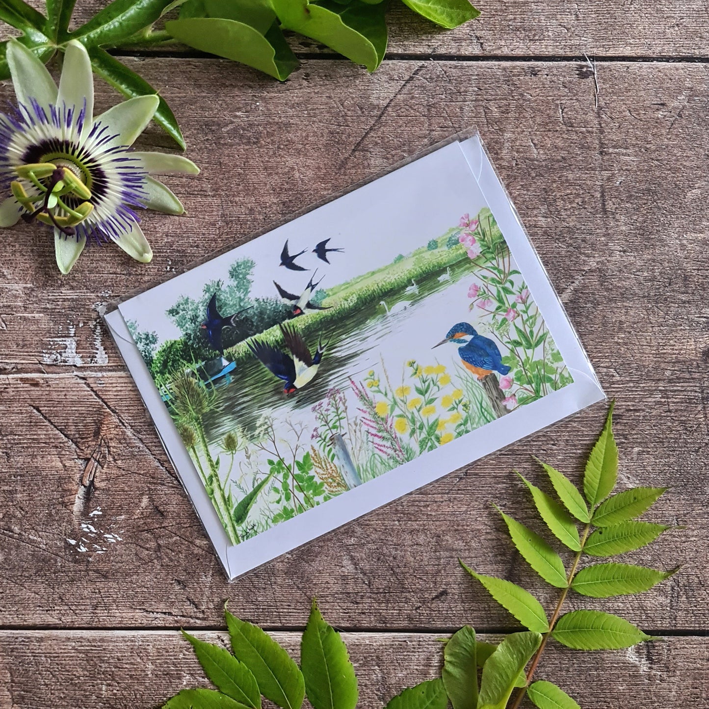 Beccles Riverbank - Greetings Card - At the Cherry Tree