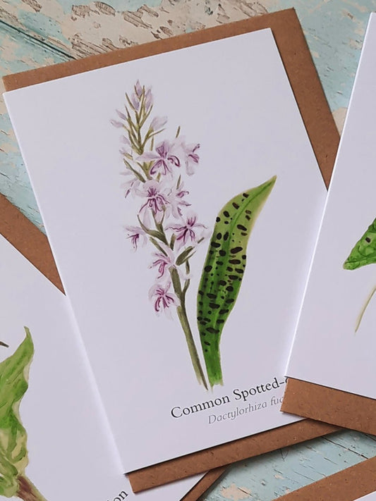 Common Spotted - orchid Greetings Card - At the Cherry Tree