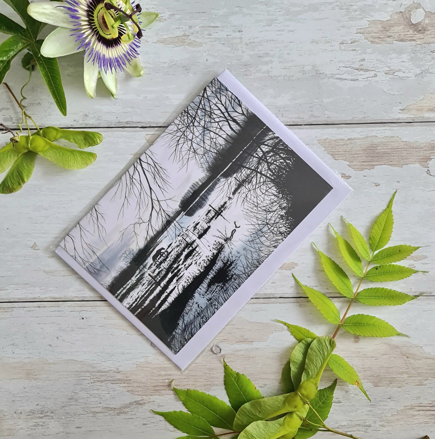 Flooded Fields - Greetings Card - At the Cherry Tree