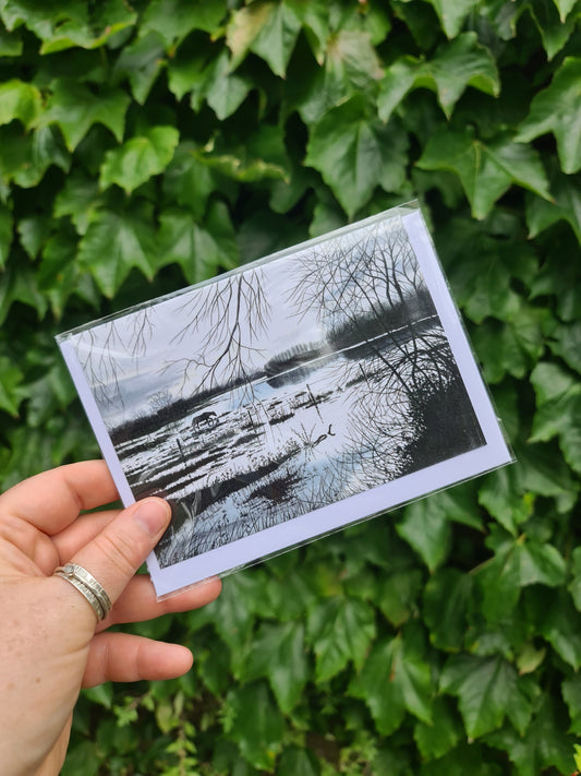 Flooded Fields - Greetings Card - At the Cherry Tree
