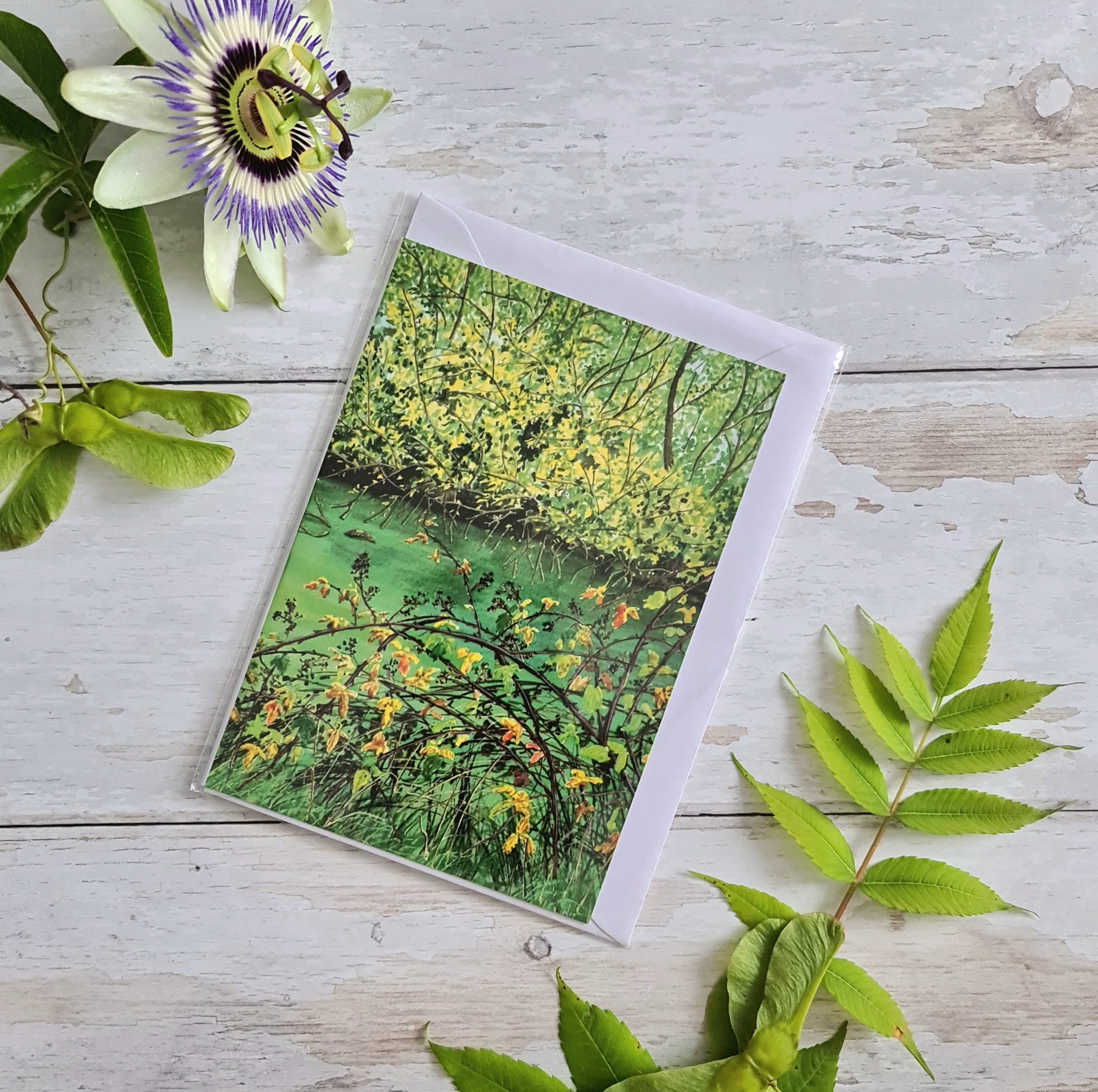 Green Pond - Greetings Card - At the Cherry Tree