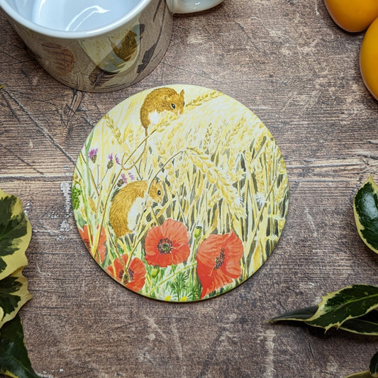 Harvest Mice Coaster - At the Cherry Tree