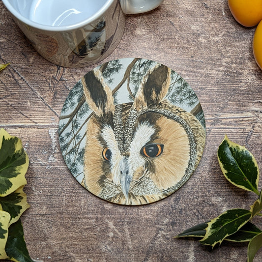 Long - eared Owl Coaster - At the Cherry Tree