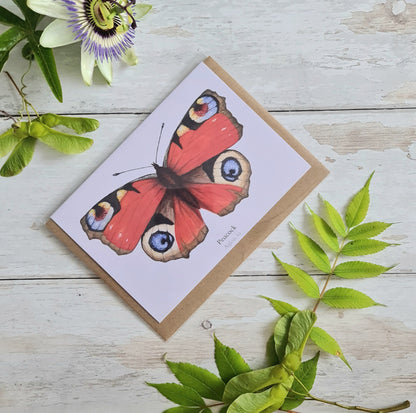 Peacock Butterfly - Greetings Card - At the Cherry Tree