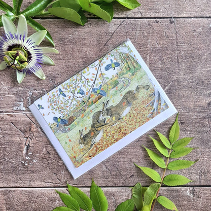 Running Free (Colour) - Greetings Card - At the Cherry Tree