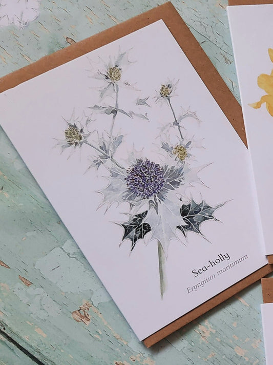 Sea - holly - Greetings Card - At the Cherry Tree