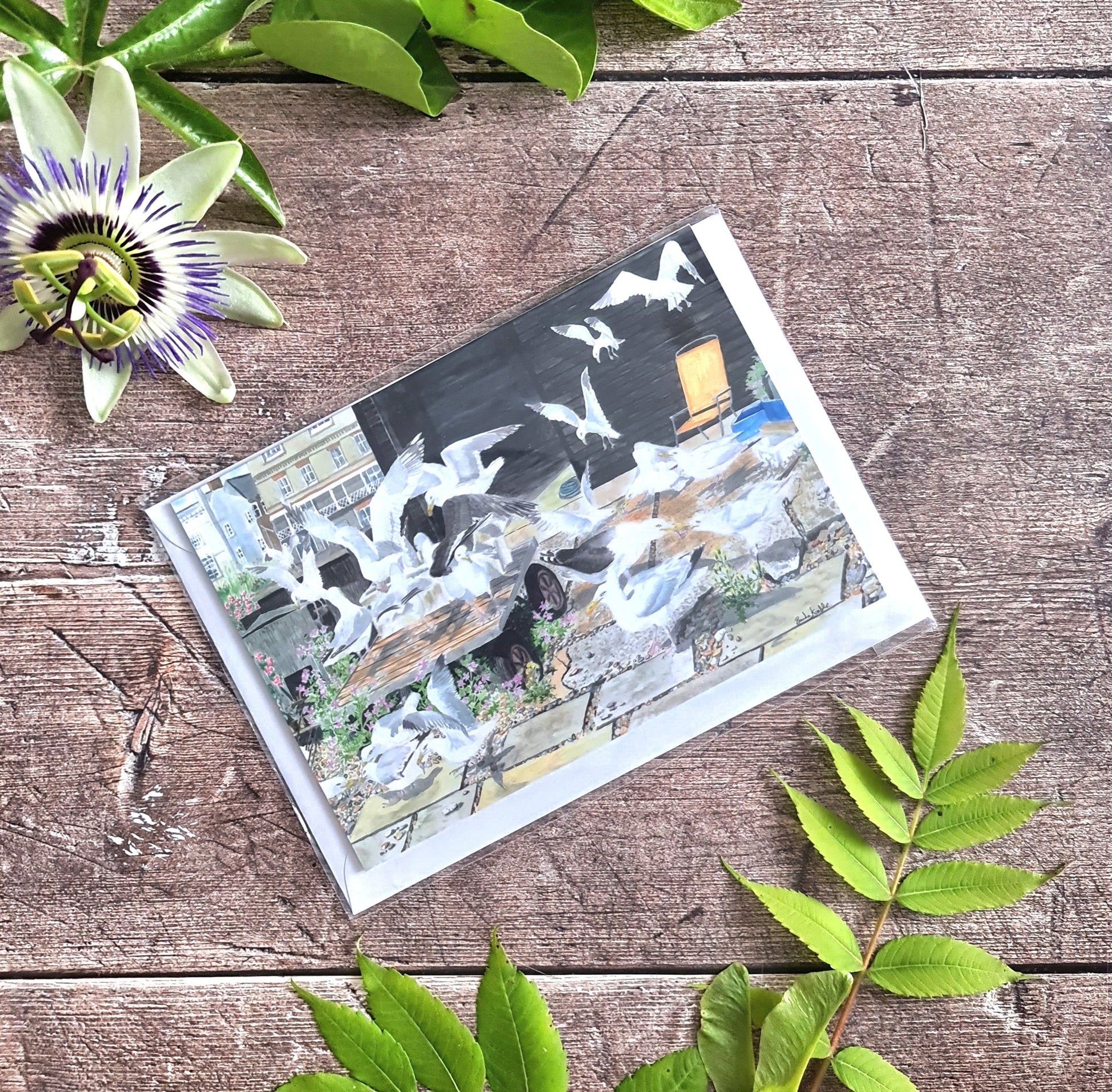 Seagulls, Aldeburgh Beach - Greetings Card - At the Cherry Tree