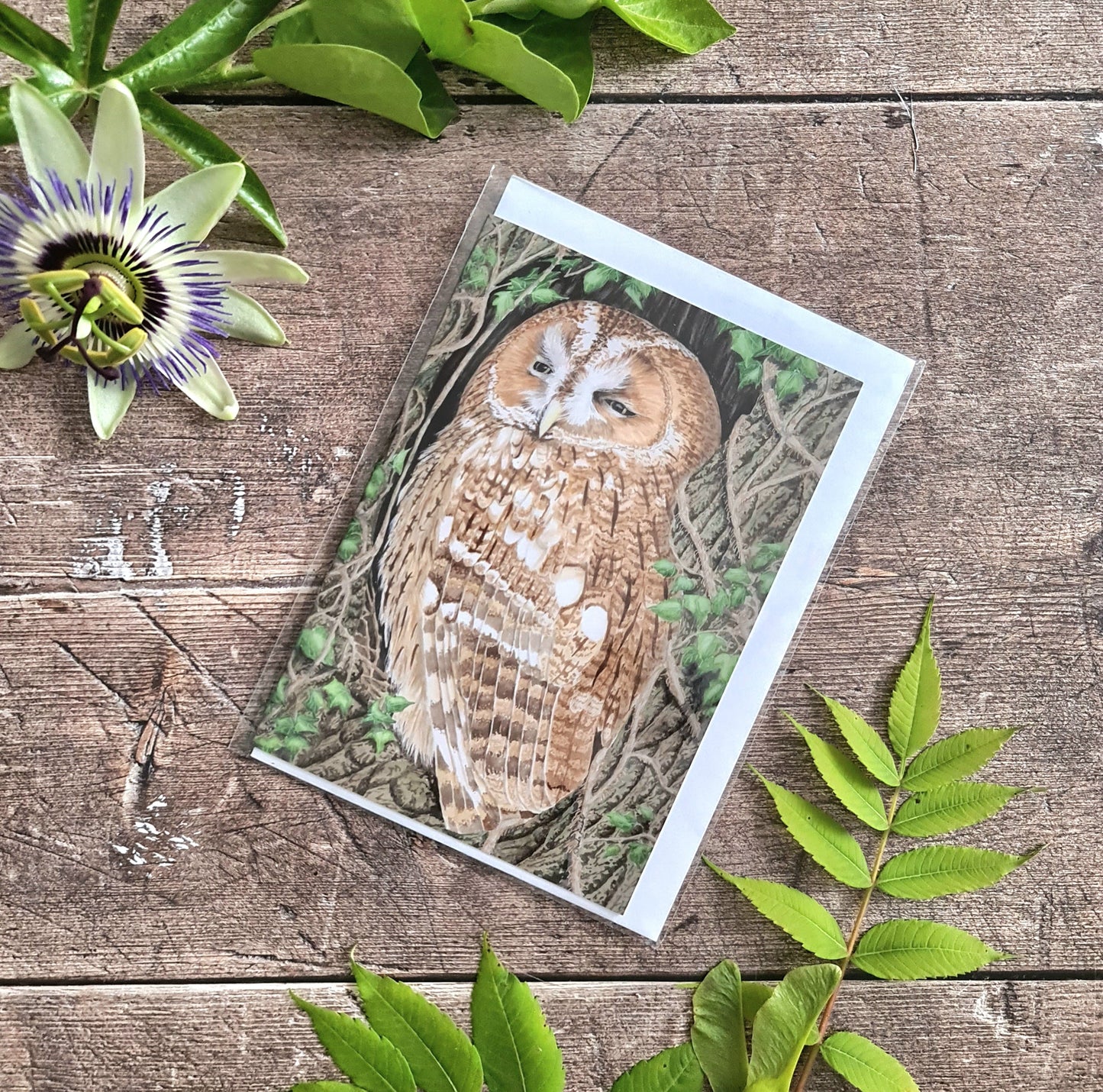 Sheltering - Greetings Card - At the Cherry Tree