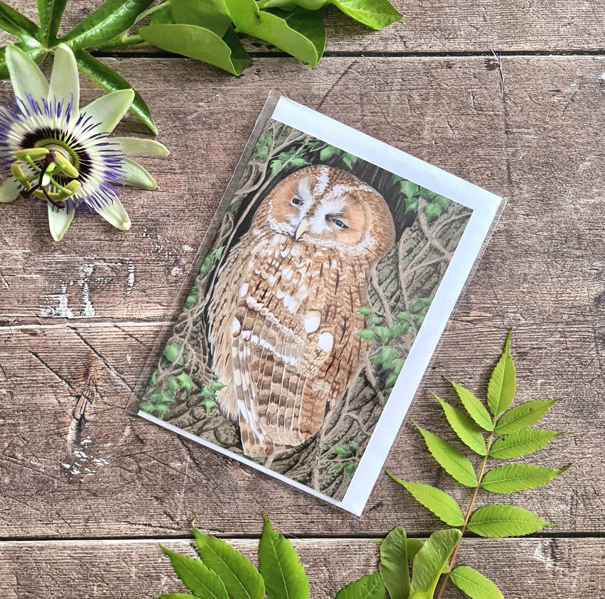 Sheltering - Greetings Card - At the Cherry Tree