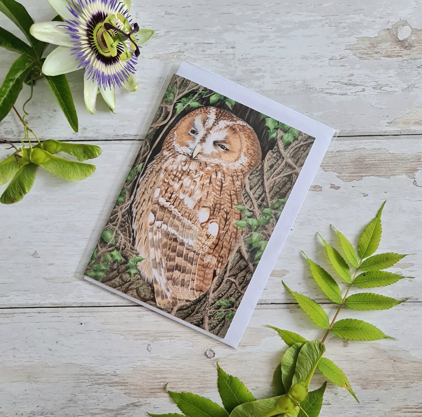 Sheltering - Greetings Card - At the Cherry Tree