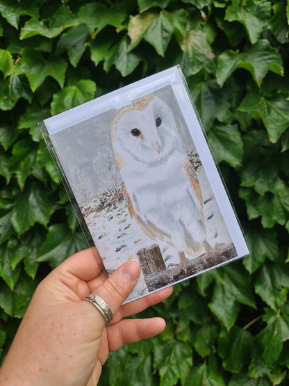 Surveying the Snowy Stillness - Greetings Card - At the Cherry Tree