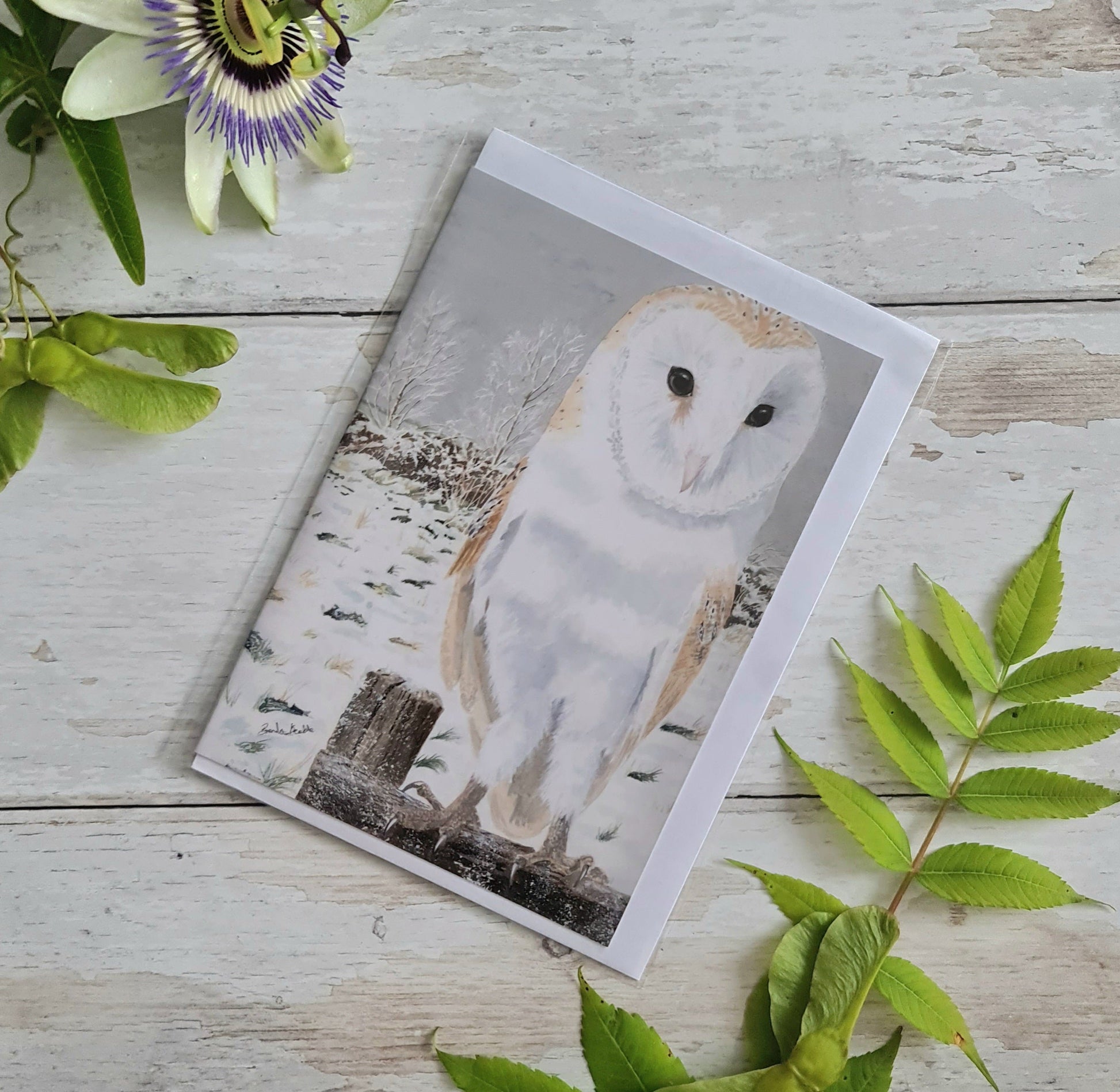 Surveying the Snowy Stillness - Greetings Card - At the Cherry Tree