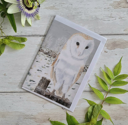 Surveying the Snowy Stillness - Greetings Card - At the Cherry Tree