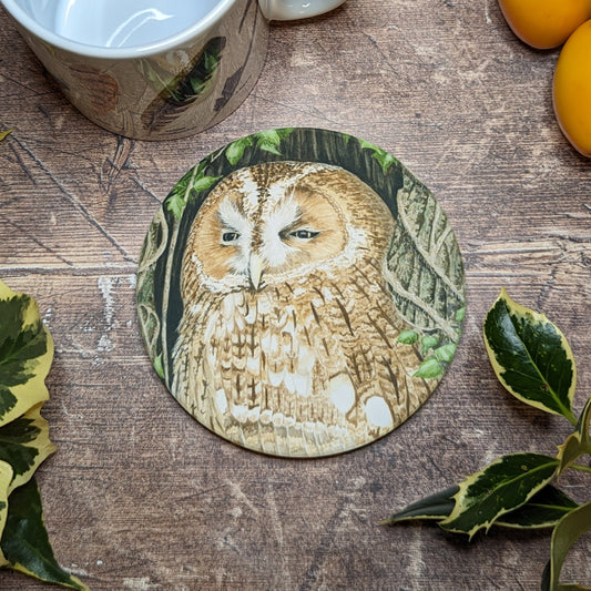 Tawny Owl Coaster - At the Cherry Tree