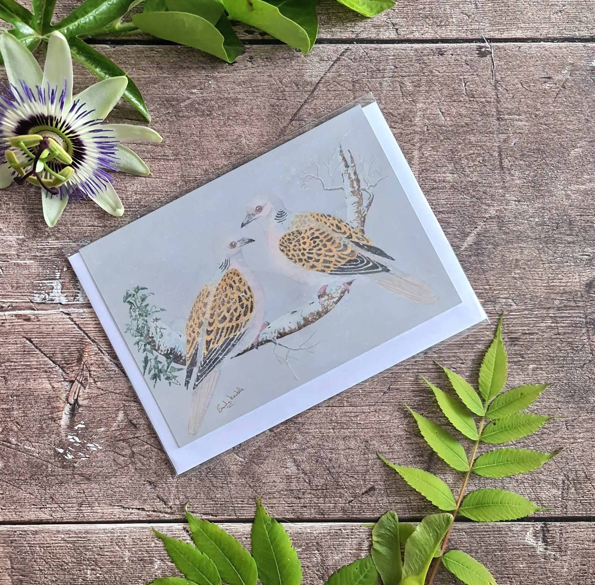 Two Turtle Doves - Greetings Card - At the Cherry Tree
