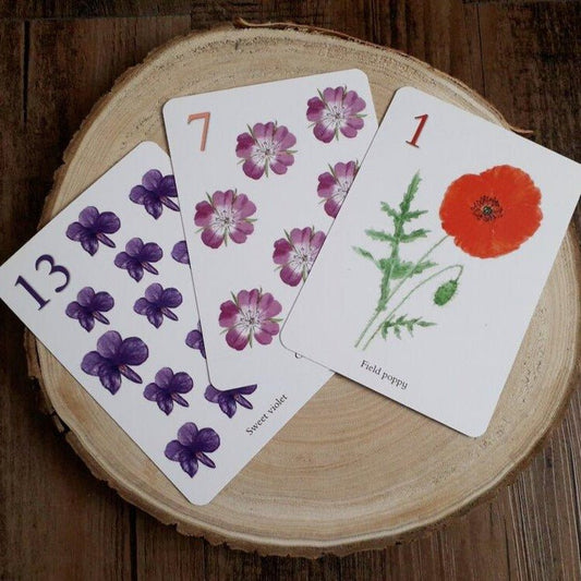 Wildflower Counting Cards - Printed - At the Cherry Tree