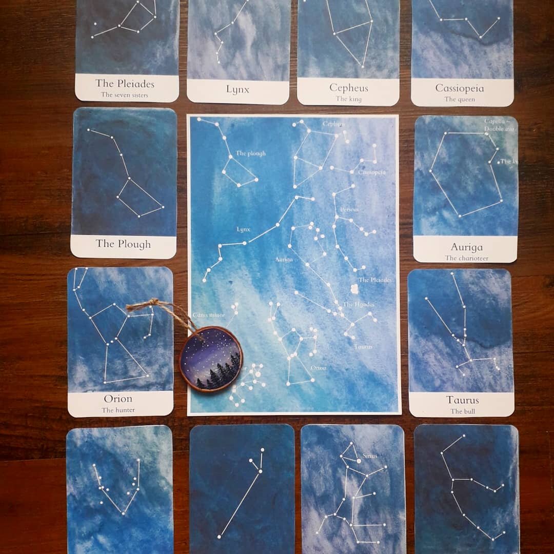 Winter Stargazing cards - PDF - At the Cherry Tree